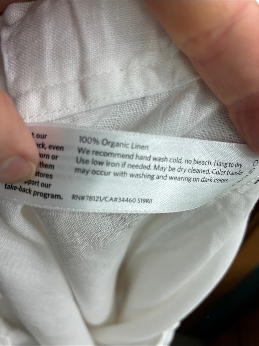 Eileen Fisher White Organic Linen Pants Size Small Petite - Picture 5 of 5